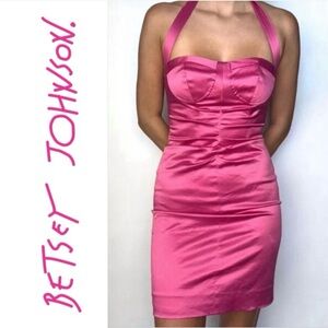 Betsey Johnson $328 Ruched size2 STUNNING Vtg Y2K Halter Mini Dress - Worn Twice
